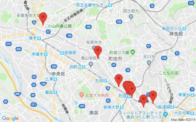 町田の保険相談窓口のマップ